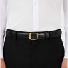 Dây lưng Montblanc Reversible Gold Coated Buckle-Black/Brown Leather Classic Belt 30mm MB5562 / MB-05562