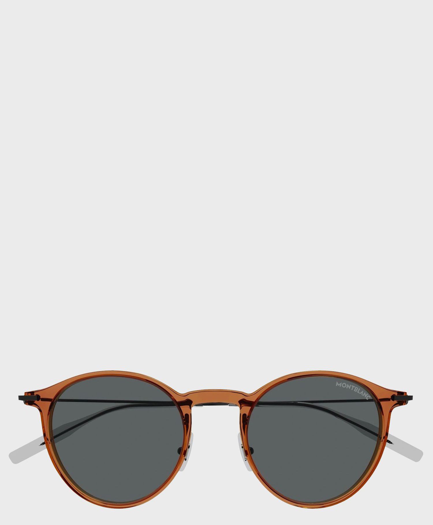 Giá kính Montblanc MB0097S-006 bao nhiêu dòng chính hãng? / Montblanc Established MB0097S-006 Orange/Gray Sunglasses Man