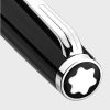 Logo đỉnh nắp bút Montblanc Pix Black Ballpoint Pen 114797