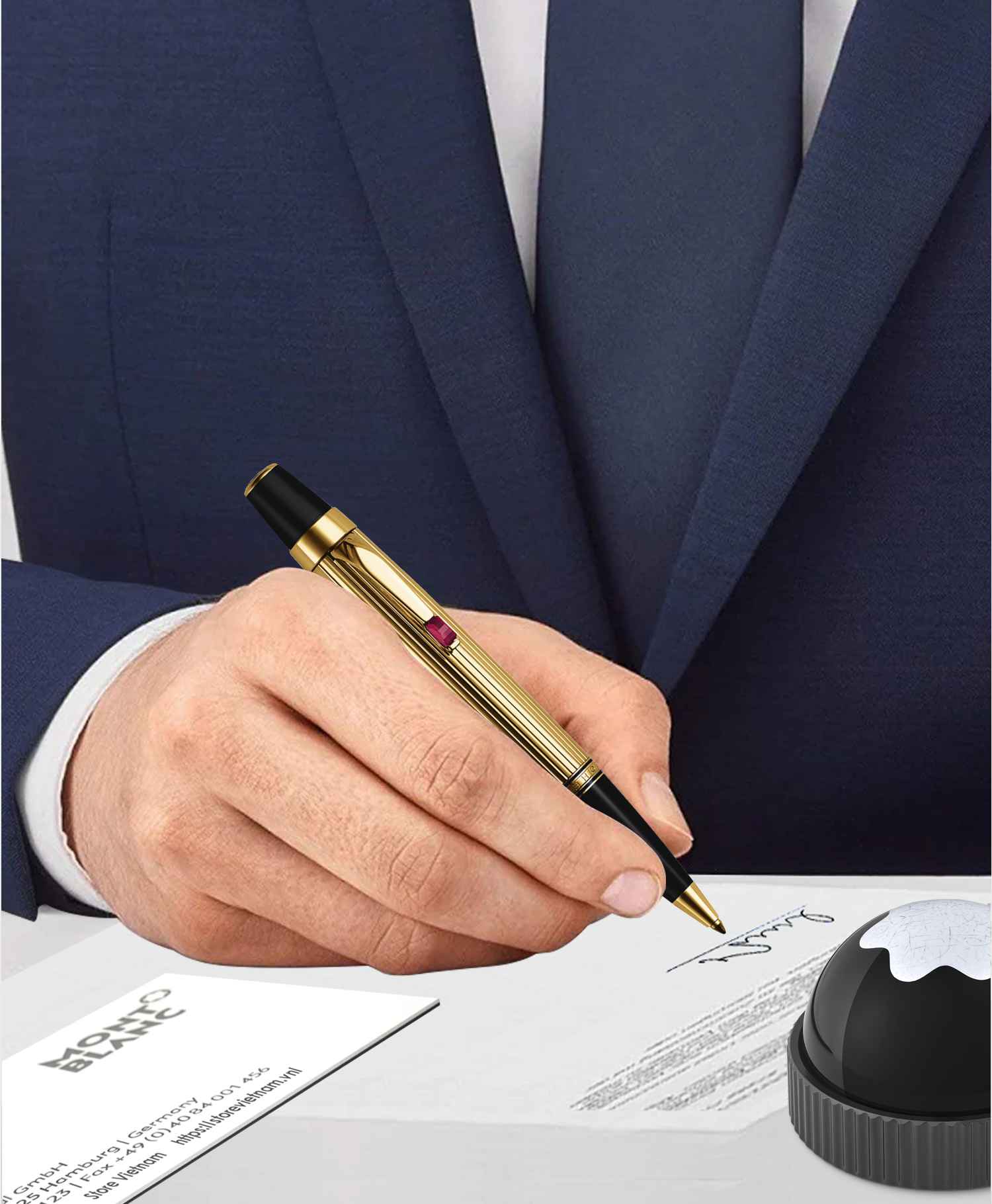 Review Montblanc Boheme Gold Plated Rouge Ballpoint Pen 5814