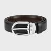 Thắt lưng Montblanc 128135 Horseshoe Buckle Reversible Leather Belt