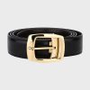 Thắt lưng Montblanc mạ vàng Reversible Classic Belt 30mm 5562
